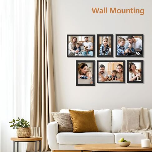 TWING 4 Pack 8x10 Picture Frame with 2 Mat, Black Picture Frames Display Pictures 5x7 with Single-Hole Mat, 4x6 with Double-Hole Mat or 8x10 without Mat, Wall Hanging or Tabletop Photo Frame in Kuwait