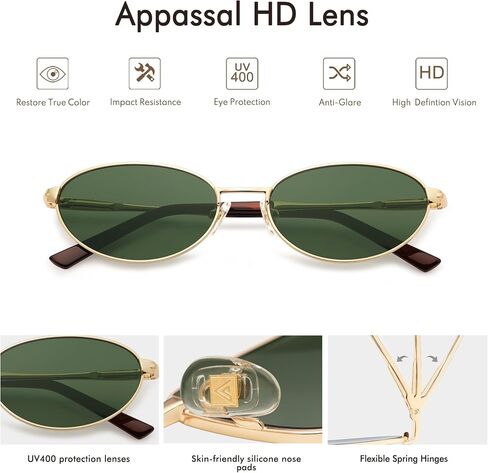 Retro Oval Sunglasses for Women Mens with Spring Hinge Sunnies AP3696 in Kuwait