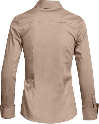 NE PEOPLE Womens Basic Solid Work Office Tailored Long Sleeve Button Down Daily Shirt (S-3XL) in Saudi Arabia