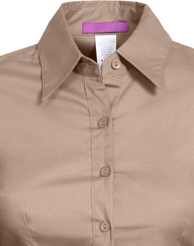 NE PEOPLE Womens Basic Solid Work Office Tailored Long Sleeve Button Down Daily Shirt (S-3XL) in Saudi Arabia