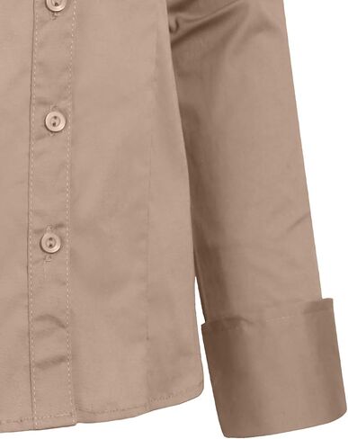 NE PEOPLE Womens Basic Solid Work Office Tailored Long Sleeve Button Down Daily Shirt (S-3XL) in Saudi Arabia
