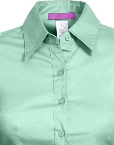 NE PEOPLE Womens Basic Solid Work Office Tailored Long Sleeve Button Down Daily Shirt (S-3XL) in Saudi Arabia