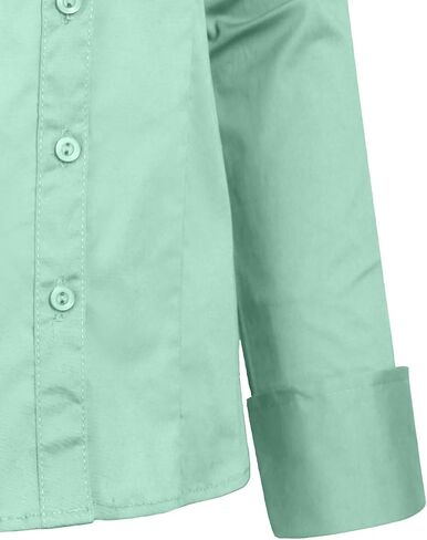 NE PEOPLE Womens Basic Solid Work Office Tailored Long Sleeve Button Down Daily Shirt (S-3XL) in Saudi Arabia
