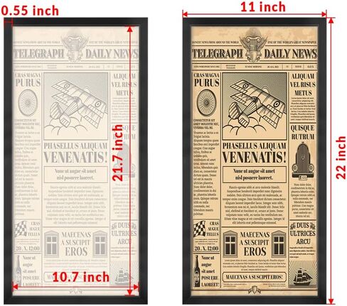 LaVie Home 11x22 Picture Frames (2 Pack, Black), Simple Designed Frame, Horizontal and Vertical Formats for Wall Mounting, Ideal for Home Decor and Office Decor in Kuwait