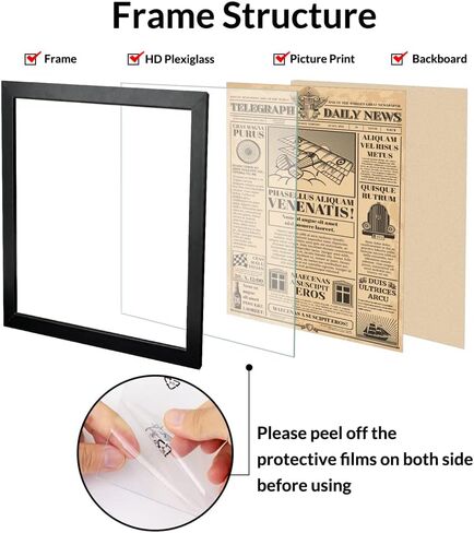 LaVie Home 11x22 Picture Frames (2 Pack, Black), Simple Designed Frame, Horizontal and Vertical Formats for Wall Mounting, Ideal for Home Decor and Office Decor in Kuwait