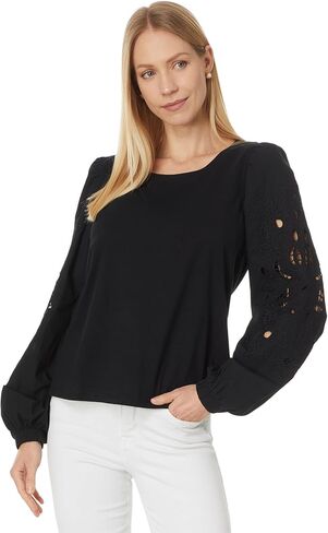 ليلي بوليتزر، قميص نسائي، Isley Knit Top، Noir، X-Large in Saudi Arabia