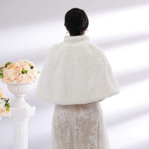 Women's Fur Wraps and Shawls Bridal Fur Stoles Scarf Faux Fur Scarf for Bride and Bridesmaids in Saudi Arabia