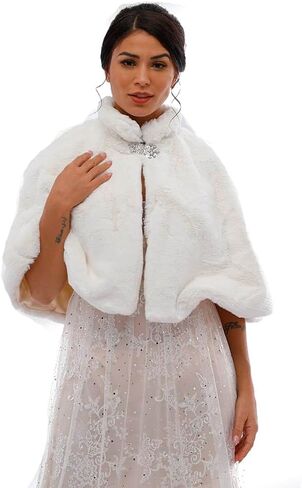 Women's Fur Wraps and Shawls Bridal Fur Stoles Scarf Faux Fur Scarf for Bride and Bridesmaids in Saudi Arabia