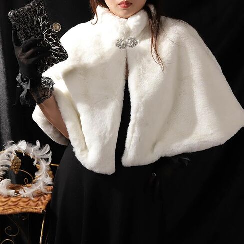 Women's Fur Wraps and Shawls Bridal Fur Stoles Scarf Faux Fur Scarf for Bride and Bridesmaids in Saudi Arabia