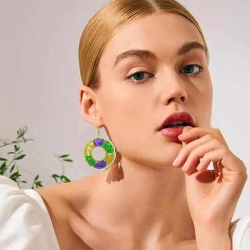 Mardi Gras Earrings for Women Fleur De Lis Dangle Earrings Mardi Gras Accessories in Kuwait