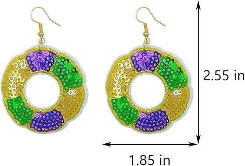 Mardi Gras Earrings for Women Fleur De Lis Dangle Earrings Mardi Gras Accessories in Kuwait