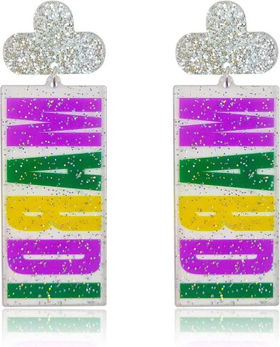 Mardi Gras Earrings for Women Fleur De Lis Dangle Earrings Mardi Gras Accessories in Kuwait