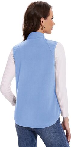 MAGCOMSEN Women's Fleece Vest with Zipper Pockets Zip Up Sleeveless Jackets Lightweight Soft Warm Polar Vest Outerwear in Saudi Arabia