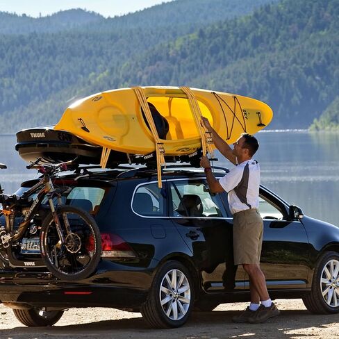 DAJAVE 4 Pack Ratchet Straps Heavy Duty, 2 Inch 20Ft Tie Down Straps with Double J Hook, 4400 LBS Cargo Ratchet Straps for Moving and Securing Cargo Lawn Equipment and Motorcycles (Yellow) in Kuwait