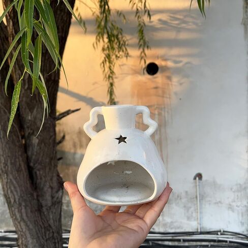 Ceramic Palo Santo Holder for Burning 3 in 1, Sage Holder, Incense Cone Holder Ash Catcher with Chimney, Smudge Bowl for Yoga Meditation Room Home Decor Unique Gift White in Saudi Arabia