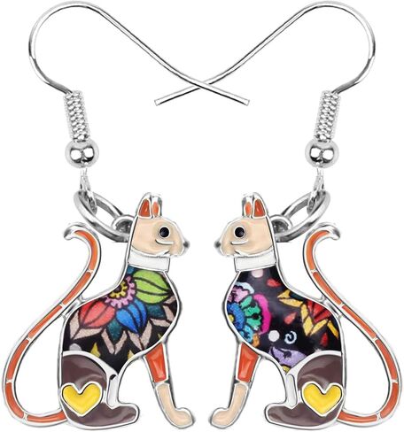 BONSNY Cute Enamel Dangle Anime Cat Earrings for Women Teens Girls Jewelry Novelty Pets Funny Charms in Saudi Arabia