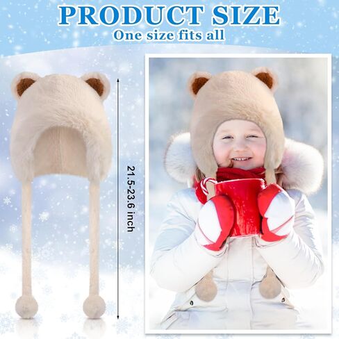 3 حزمة النساء الشتاء قبعة القبعات الشتاء بوم بوم قبعات صغيرة فو الفراء الكروشيه رقيق متماسكة قبعة الدب آذان الصوف اصطف رقيق التزلج الثلوج قبعة in Kuwait