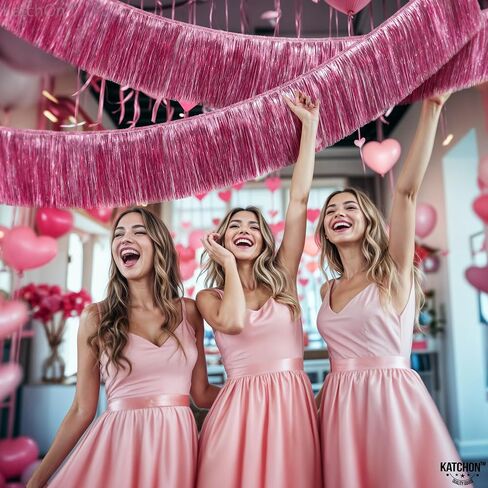 لافتة ذات شراشيب فضية كبيرة الحجم من كاتشون - 6.5 قدم، عبوة من قطعتين | إكليل فضي هامشي لديكورات الحفلات الفضية | لافتة فضية لامعة لرأس السنة الجديدة السعيدة لديكورات فضية للعام الجديد السعيد in Kuwait