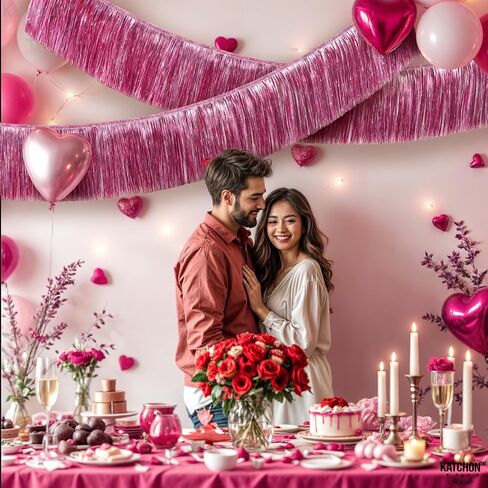 لافتة ذات شراشيب فضية كبيرة الحجم من كاتشون - 6.5 قدم، عبوة من قطعتين | إكليل فضي هامشي لديكورات الحفلات الفضية | لافتة فضية لامعة لرأس السنة الجديدة السعيدة لديكورات فضية للعام الجديد السعيد in Kuwait