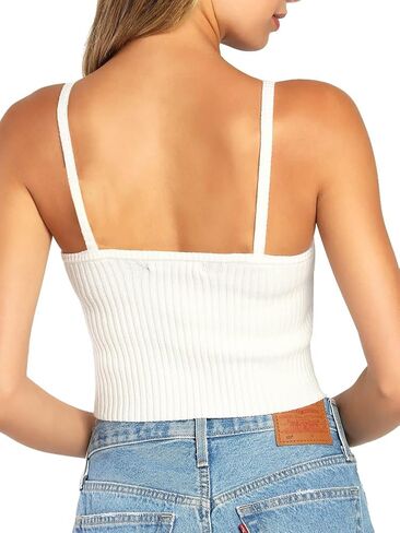 Women's Sexy Twist Front Crop Tops Casual Versatile Spaghetti Strap Ribbed Tank Tops Streetwear in Saudi Arabia