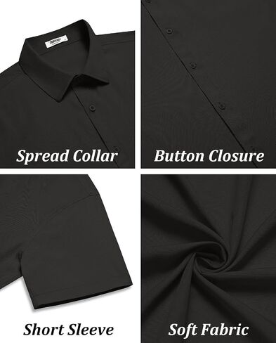COOFANDY Men's Casual Button Down Shirts Short Sleeve Summer Untucked Dress Shirts in Saudi Arabia