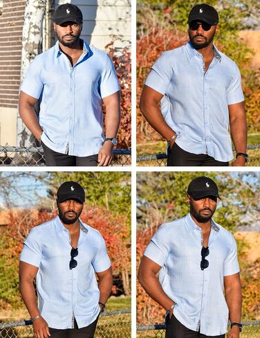 PJ PAUL JONES Mens Short Sleeve Button Down Shirts Casual Beach Summer Vacation Shirts in Saudi Arabia