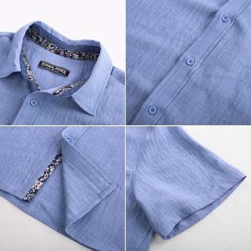 PJ PAUL JONES Mens Short Sleeve Button Down Shirts Casual Beach Summer Vacation Shirts in Saudi Arabia