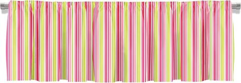 Blackout Classic Ticking Stripe Pink and White Rod Pocket Short Window Curtain Valance for Kitchen Bedroom Decor, 52" x 18", Pink and White, 2 Panels in Saudi Arabia
