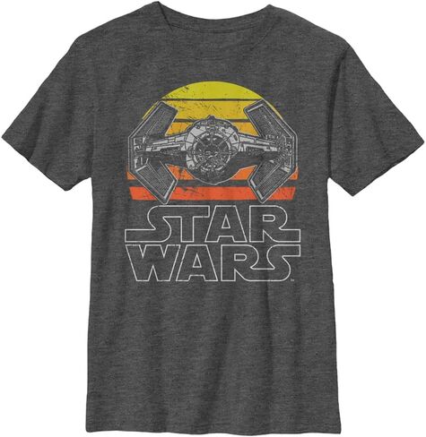 STAR WARS Sunset Tie Boys Husky Short Sleeve Tee Shirt in Kuwait