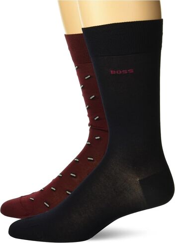 BOSS Men's 2-Pack Regular Length Socks in Mini Pattern in Kuwait