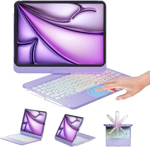 NOKBABO iPad Air 11 inch case with Keyboard (M2) 2024, Built-in Touchpad, Pencil Holder, iPad Pro 11 inch Keyboard for 4th/3rd/2nd/1st & iPad Air 5th/4th (NOT for iPad Pro 11" M4) - Metallic Pink in Saudi Arabia