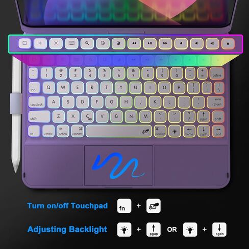 NOKBABO iPad Air 11 inch case with Keyboard (M2) 2024, Built-in Touchpad, Pencil Holder, iPad Pro 11 inch Keyboard for 4th/3rd/2nd/1st & iPad Air 5th/4th (NOT for iPad Pro 11" M4) - Metallic Pink in Saudi Arabia
