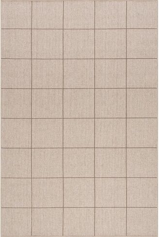 سجادة منطقة الصوف الصلبة 4x6 من NuLOOM Damira قابلة للغسل في الغسالة لغرفة المعيشة وغرفة النوم وغرفة الطعام والمطبخ، بني/بني فاتح in Kuwait