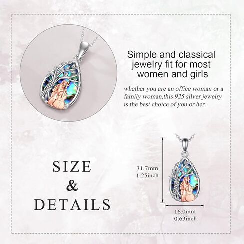 شجرة الحياة قلادة 925 فضة أذن البحر شل قلادة قلادة كتاب عشاق/الرياضة/الموسيقى عاشق مجوهرات هدايا للنساء in Kuwait