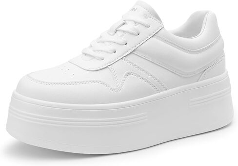 DREAM PAIRS Women Platform High Heel Fashion Sneakers Walking Lace Up Lightweight Stylish Classisc Casual Sneaker. in Saudi Arabia