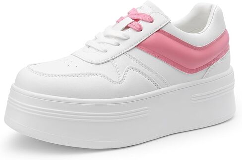DREAM PAIRS Women Platform High Heel Fashion Sneakers Walking Lace Up Lightweight Stylish Classisc Casual Sneaker. in Saudi Arabia