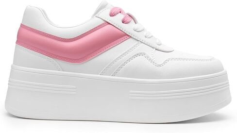 DREAM PAIRS Women Platform High Heel Fashion Sneakers Walking Lace Up Lightweight Stylish Classisc Casual Sneaker. in Saudi Arabia