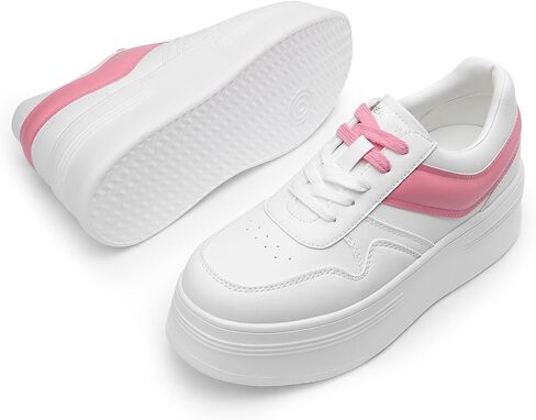 DREAM PAIRS Women Platform High Heel Fashion Sneakers Walking Lace Up Lightweight Stylish Classisc Casual Sneaker. in Saudi Arabia