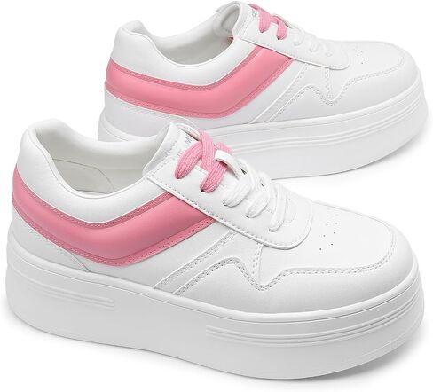 DREAM PAIRS Women Platform High Heel Fashion Sneakers Walking Lace Up Lightweight Stylish Classisc Casual Sneaker. in Saudi Arabia