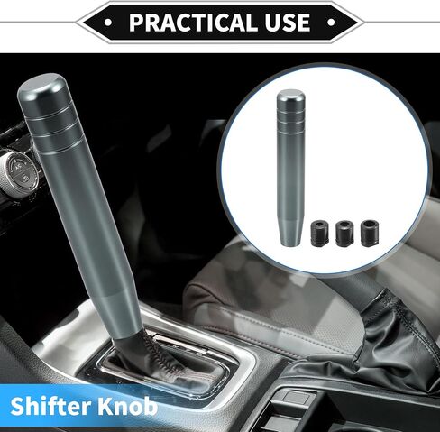 Gear Shifter Knob Kit, 18cm Car Shift Lever Knob Universal for Automatic and Manual Vehicle Durable Aluminum Alloy Blue with 3 Adapter in Saudi Arabia