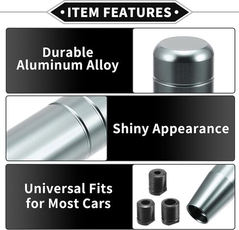 Gear Shifter Knob Kit, 18cm Car Shift Lever Knob Universal for Automatic and Manual Vehicle Durable Aluminum Alloy Blue with 3 Adapter in Saudi Arabia