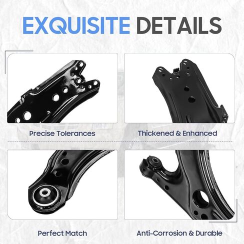 Front Lower Control Arms w/Ball Joints Sway Bar End Links Tie Rods Suspension Kit for Beetle 2001-2010, for Golf 2003-2006, for Jetta 2001-2005 (10PCs) in Saudi Arabia