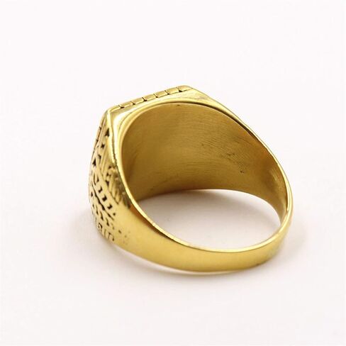 PAMTIER Stainless Steel Vintage Signate Islamic Arabic Shahada Ring in Saudi Arabia