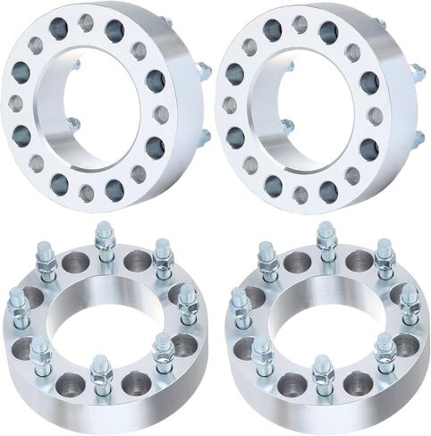 SCITOO 4X 2 بوصة 8x165.1 مللي متر إلى 8x165.1 مللي متر فواصل العجلات 8 العروة 50 مللي متر 8x6.5 إلى 8x6.5 مناسبة لـ 2001-2010 لـ Silverado 2500 HD | لـ Express 3500 لـ GMC Sierra 1500 HD مع ترصيع 14x1.5 in Saudi Arabia