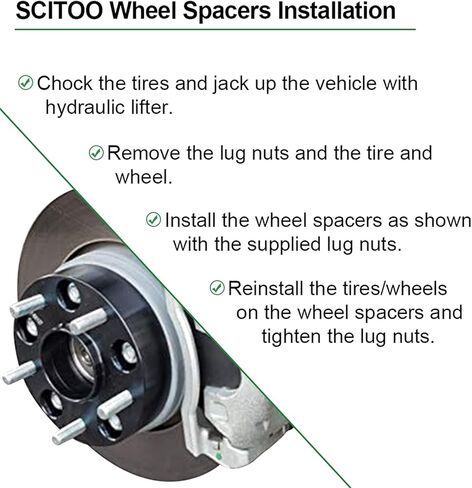 SCITOO 4X 2 بوصة 8x165.1 مللي متر إلى 8x165.1 مللي متر فواصل العجلات 8 العروة 50 مللي متر 8x6.5 إلى 8x6.5 مناسبة لـ 2001-2010 لـ Silverado 2500 HD | لـ Express 3500 لـ GMC Sierra 1500 HD مع ترصيع 14x1.5 in Saudi Arabia