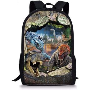 Dellukee Large Cool School Bag Dinosaur Cute Kids Durable Personalized Backpack Bookbags