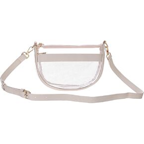 BLOC Bags Clear Handbags for Women, Clear Stadium Bag, Crossbody Bag, Shoulder Bag Clear Purse for Women, with Metal Zippers