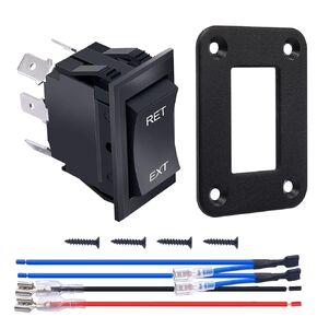 weideer RV Jacks Switch Leveling Reverse Polarity Rocker Switch 20A 12V DC Power Stabilizer Switch Harness Screws for Camper 5th Wheel Trailer Awnings