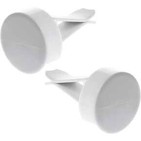 AKOAK 20 Pcs Round Head Car Exhaust Clip, Car Air Conditioning Socket, Car Perfume Clip with Plastic Slot Head, Car Exhaust Outlet Accessories, Suitable for Office, Home, Car (White)