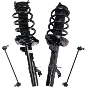 TRQ Front Suspension Kit Complete Strut & Coil Spring Assembly Sway Bar Stabilizer Link Compatible with 2014-2020 Acura MDX